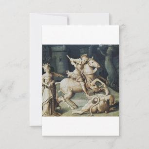 Saint George Slaying the Dragon Holy Card