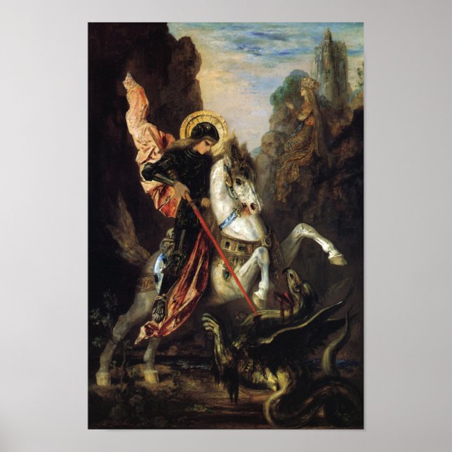 Saint George & the Dragon Gustave Moreau Fine Art Poster (Front)