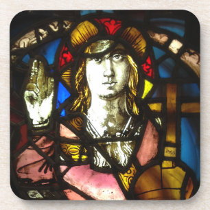 Saint George the Dragon Slayer in Stained Glass Coaster