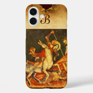 Saint George's Battle with the Dragon Monogram iPhone 16 Plus Case