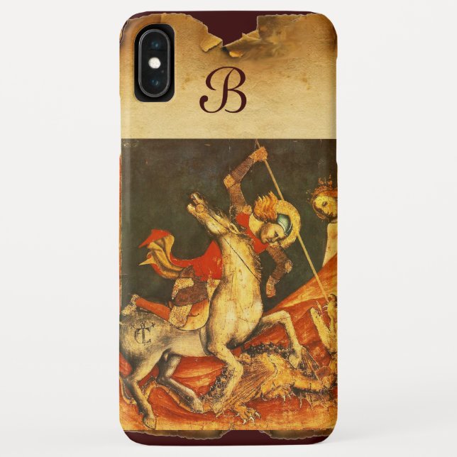 Saint George's Battle with the Dragon Monogram Case-Mate iPhone Case (Back)
