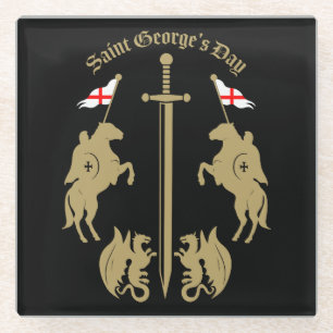 Saint George's Day Glass Coaster