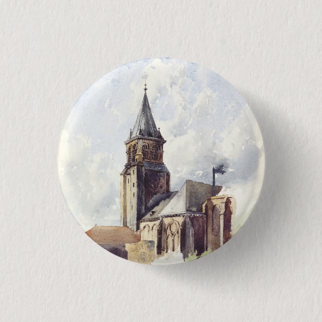 Saint Germain des Pres Church Paris 3 Cm Round Badge (Front)