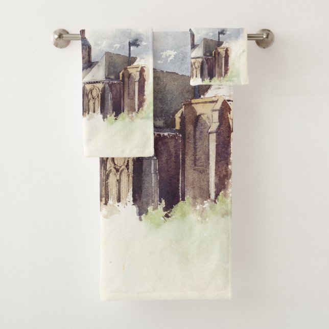 Saint Germain des Pres Church Paris Bath Towel Set (Insitu)
