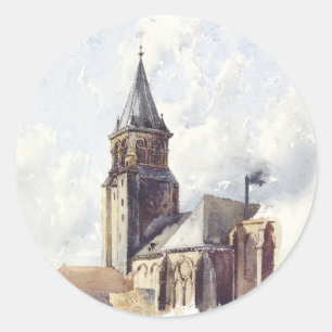 Saint Germain des Pres Church Paris Classic Round Sticker