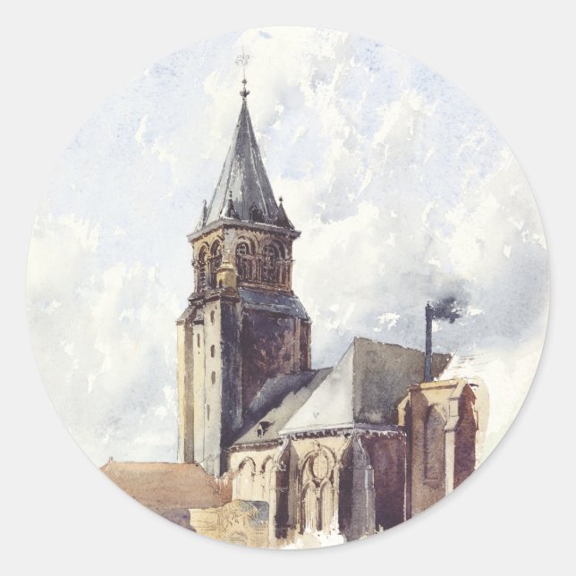 Saint Germain des Pres Church Paris Classic Round Sticker (Front)