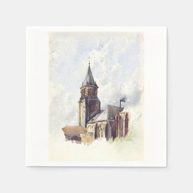 Saint Germain des Pres Church Paris Napkin (Front)