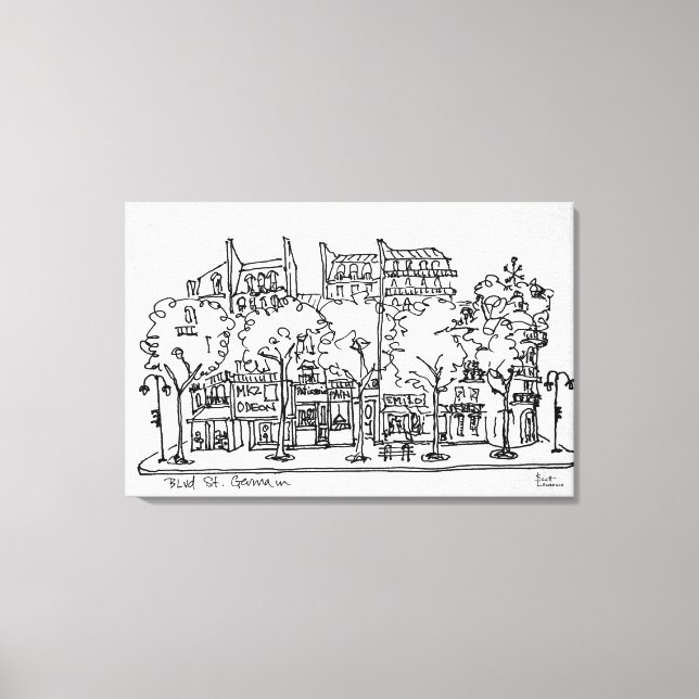Saint-Germain-des-Pres | Paris, France Canvas Print (Front)