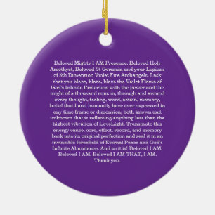 Saint Germain Violet Flame Prayer   Ceramic Tree Decoration