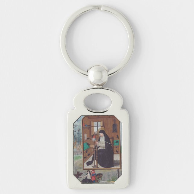 Saint Gertrude of Helfta by Simon Bening Key Ring (Front)