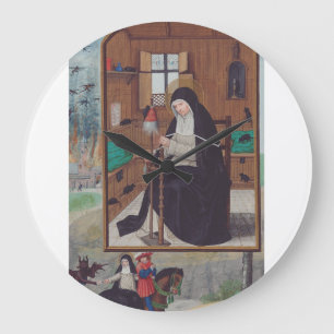 Saint Gertrude of Helfta by Simon Bening Large Clock