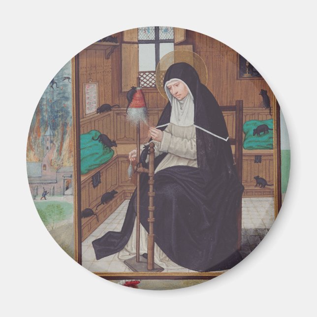 Saint Gertrude of Helfta by Simon Bening Magnet (Front)
