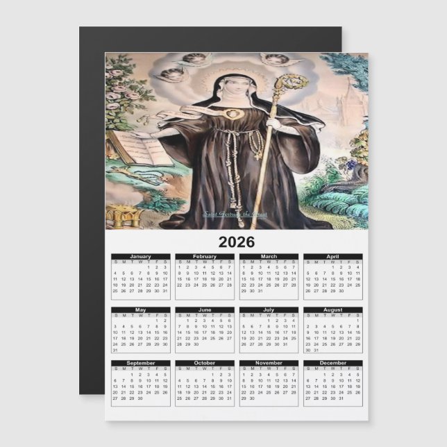 Saint Gertrude the Great 2026 Calendar (Front/Back)