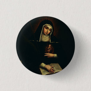 Saint Gertrude the Great German Benedictine  3 Cm Round Badge