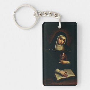 Saint Gertrude the Great German Benedictine Key Ring