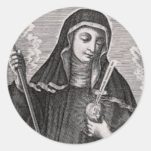 Saint Gertrude the Great German Benedictine mystic Classic Round Sticker