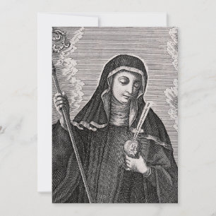 Saint Gertrude the Great German Benedictine mystic Holiday Card