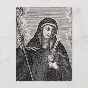 Saint Gertrude the Great German Benedictine mystic Postcard