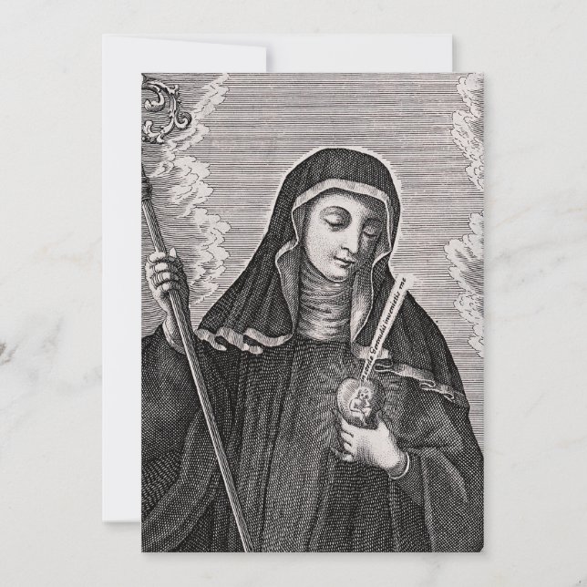 Saint Gertrude the Great German Benedictine mystic Thank You Card (Front)