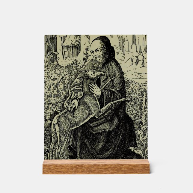 Saint Giles the Hermit Acrylic Sign (Front)