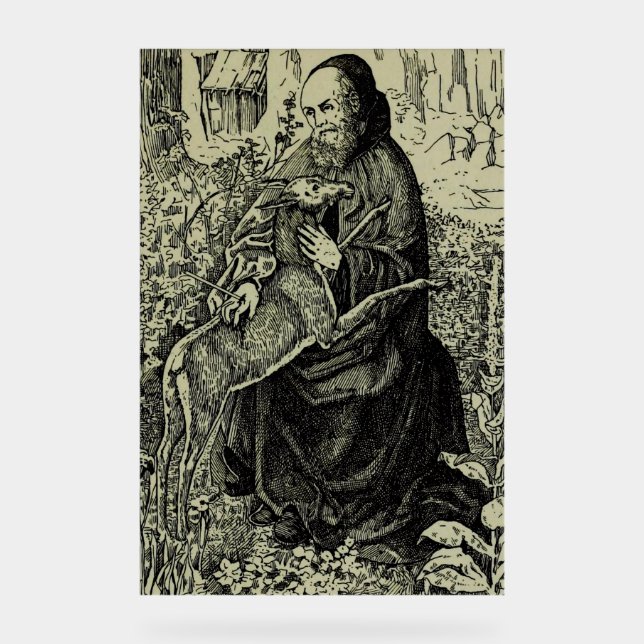 Saint Giles the Hermit Acrylic Sign (Front)