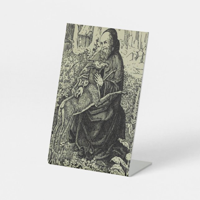 Saint Giles the Hermit Pedestal Sign (Front)