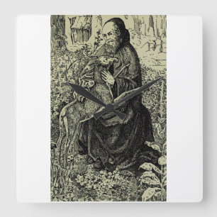 Saint Giles the Hermit Square Wall Clock