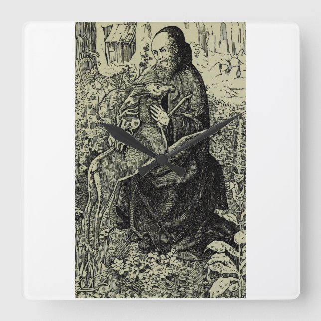Saint Giles the Hermit Square Wall Clock (Front)