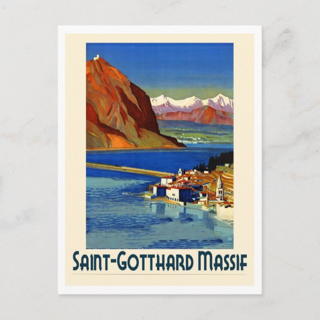 Saint Gotthard Massif, Travel Retro Postcard (Front)