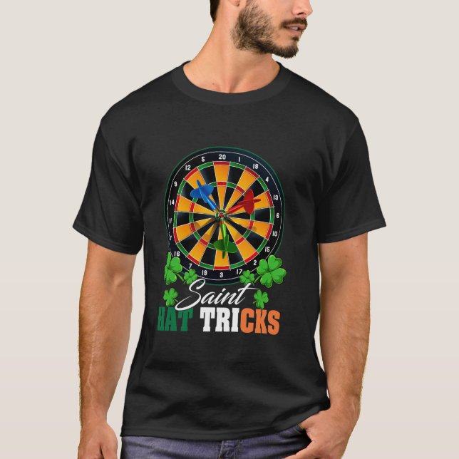 Saint Hat Tricks Darts Player Shamrock Saint Patri T-Shirt (Front)