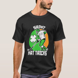 Saint Hat Tricks Hockey Shamrock St patricks sunse T-Shirt