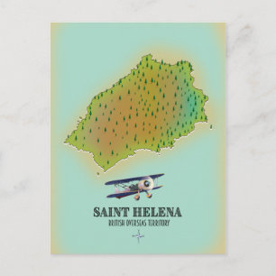 Saint Helena British Overseas Territory map Postcard
