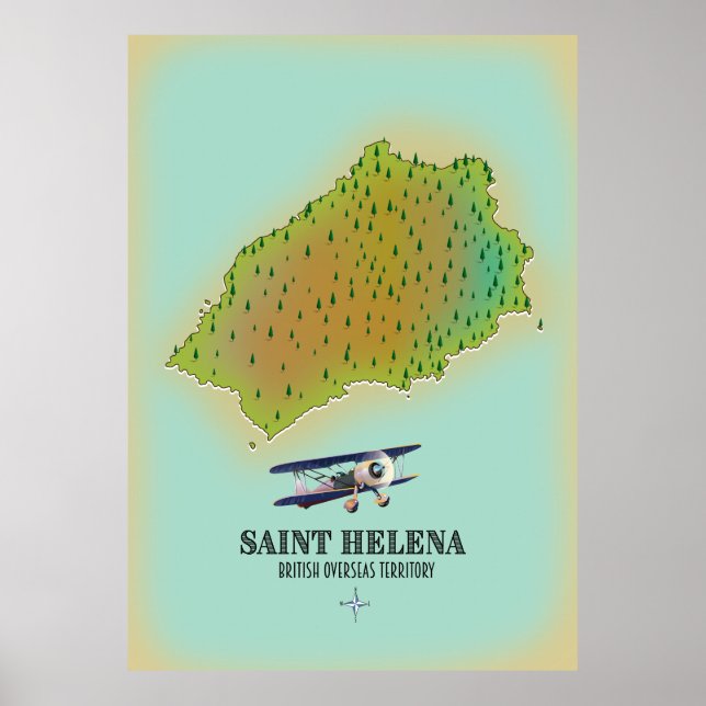 Saint Helena British Overseas Territory map Poster (Front)