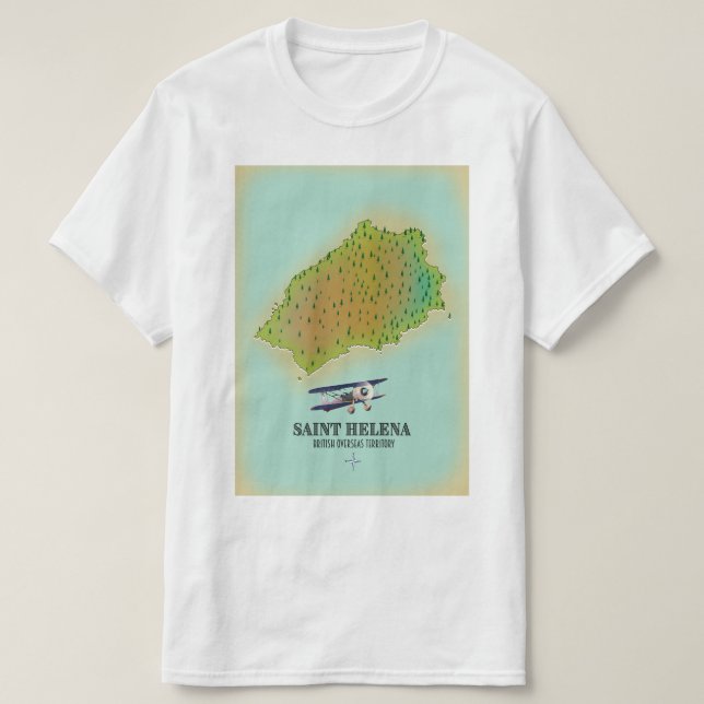 Saint Helena British Overseas Territory map T-Shirt (Design Front)
