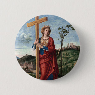Saint Helena with the True Cross Sacred Art 6 Cm Round Badge