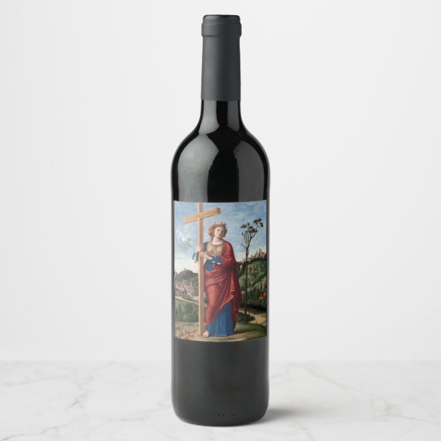 Saint Helena with the True Cross Sacred Art Wine Label (Front)