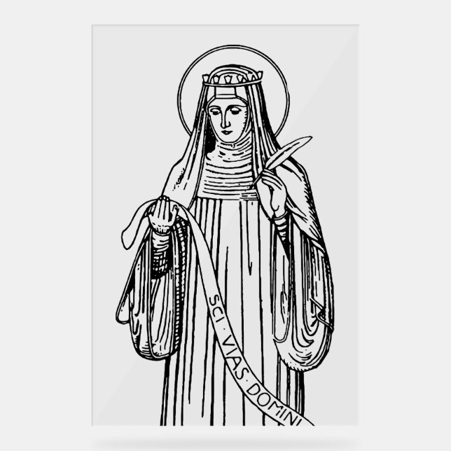 Saint Hildegard of Bingen Doctor of the Church Acrylic Sign (Front)