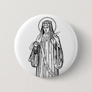Saint Hildegard of Bingen Medieval Mystic 6 Cm Round Badge