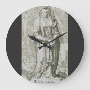 Saint Hildegard of Bingen Medieval Mystic Art Large Clock