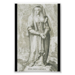 Saint Hildegard of Bingen Medieval Mystic Art Photo Print