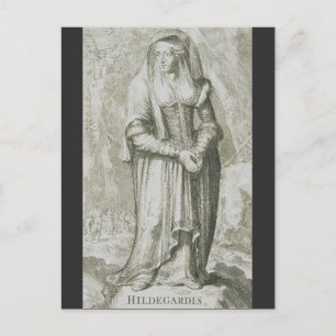 Saint Hildegard of Bingen Medieval Mystic Art Postcard