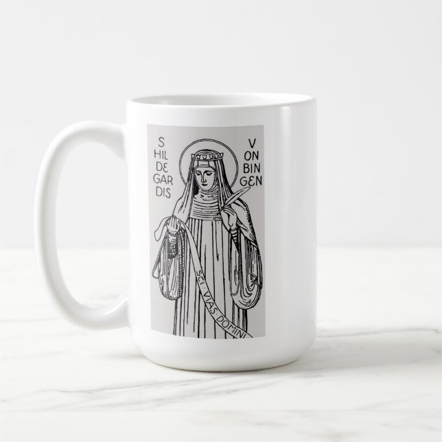 Saint Hildegard of Bingen Medieval Mystic Coffee Mug (Left)