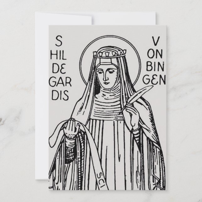 Saint Hildegard of Bingen Medieval Mystic Holiday Card (Front)