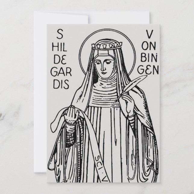 Saint Hildegard of Bingen Medieval Mystic Invitation (Front)