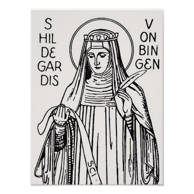 Saint Hildegard of Bingen Medieval Mystic Photo Print (Front)