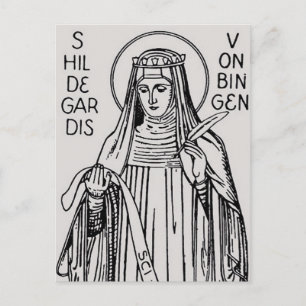 Saint Hildegard of Bingen Medieval Mystic Postcard