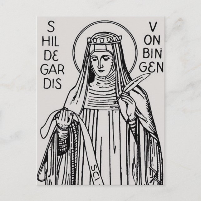 Saint Hildegard of Bingen Medieval Mystic Postcard (Front)
