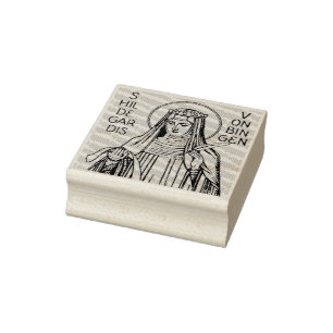 Saint Hildegard of Bingen Medieval Mystic Rubber Stamp