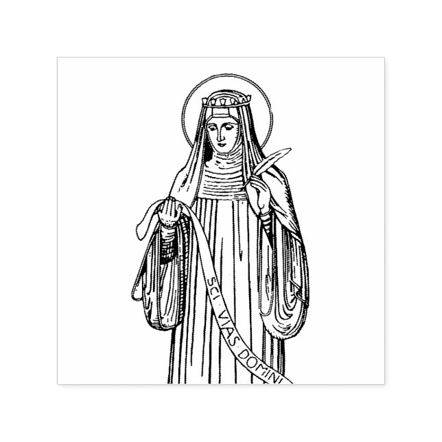 Saint Hildegard of Bingen Medieval Mystic Self-inking Stamp (Design)