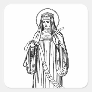 Saint Hildegard of Bingen Medieval Mystic Square Sticker